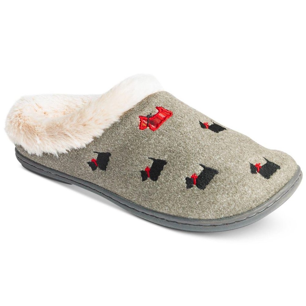 Charter Club Faux Fur Scottie Dog Slippers